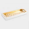 Caspari Modern Moiré Lacquer Bar Tray In Gold