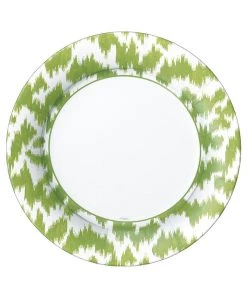 Caspari Home & Beauty Modern Moiré Paper Dinner Plates In Green - 8 Per Package