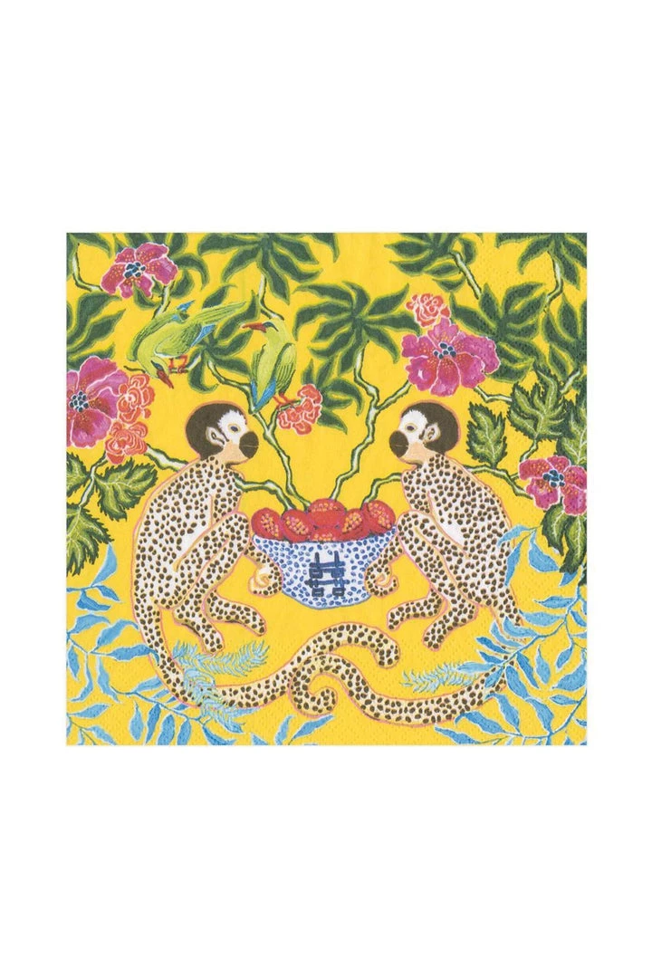 Caspari Monkeys Paper Luncheon Napkins In Yellow Home & Beauty 1 Caspari Monkeys Paper Luncheon Napkins In Yellow Home & Beauty