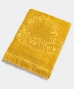 Sun Of A Beach Bags & Accessories Monochrome Beach Towel In Just Curry