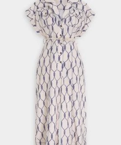 ZIMMERMANN Featured Designers Moonshine Cuffed Jumpsuit In Blue Rope