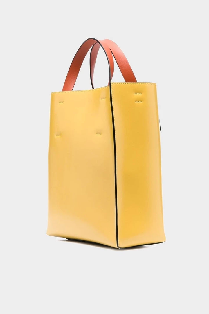 MARNI Mustard Museo Leather Bag With Purple Pocket 2 MARNI Mustard Museo Leather Bag With Purple Pocket