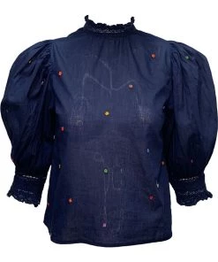 FARM Rio Navy Embroidered Blouse Featured Designers