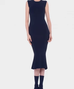 NORMA KAMALI Sleeveless Fishtail Midi Dress In Black