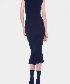 NORMA KAMALI Sleeveless Fishtail Midi Dress In Black