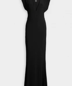 NORMA KAMALI V-Neck Rectangle Gown In Black Just In