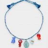 MAISON IREM Bags & Accessories Nosy Be Cord Necklace In Blue Cord With Pearl Smiley