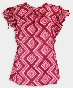 Banjanan Olga Top In Red Plum Just In