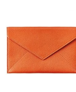 Graphic Image Bags & Accessories Orange Goatskin Medium Envelope
