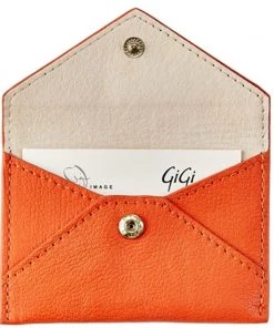 Graphic Image Orange Goatskin Mini Envelope