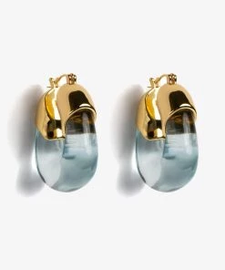 Lizzie Fortunato Bags & Accessories Organic Hoops In Aqua