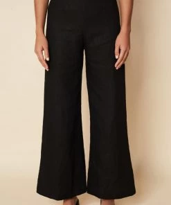 FAITHFULL THE BRAND Ottavio Pants In Plain Black Just In