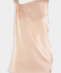 3.1 Phillip Lim Sleeveless Crepe Back Sarin Twisted Shoulder Top In Nude Just In