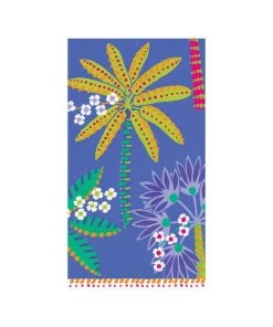 Caspari Paradise Palms Paper Guest Towel Napkins In Blue Home & Beauty