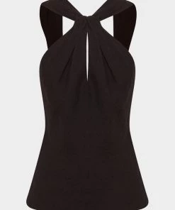 Bondi Born Paros Organic Linen Top In Black