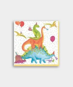 Caspari Partysaurus Paper Cocktail Napkins
