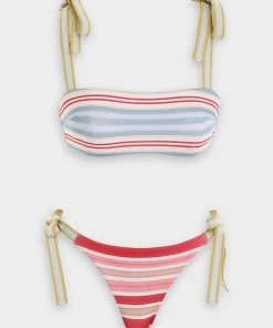 Zimmermann Pattie Tie Shoulder Bikini Set In Mismatched Just In