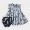 Pink Chicken Stevie Dress Set In Faded Blue Franken Floral Just In