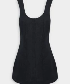 Bondi Born Pemba Organic Linen Mini Dress In Black