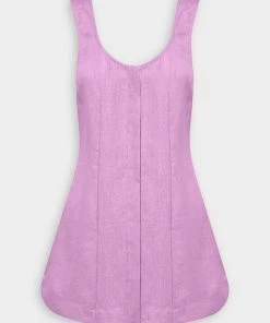 Bondi Born Pemba Organic Linen Mini Dress In Helio