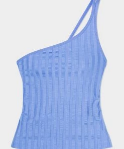 Jonathan Simkhai Peri Compact Rib Jersey Tank Top In Cornflower