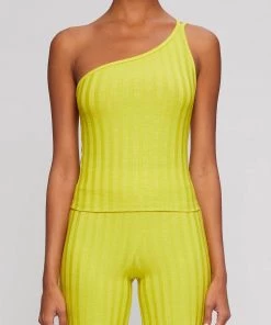 Jonathan Simkhai Just In Peri Compact Rib Jersey Tank Top In Lime Drop