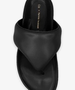 Gia Borghini Perni Padded Flip Flop Flat Sandal In Black Just In
