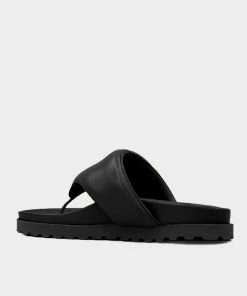 Gia Borghini Perni Padded Flip Flop Flat Sandal In Black Just In