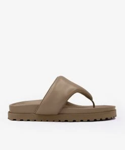 Gia Borghini Perni Padded Flip Flop Flat Sandal In Taupe Flats