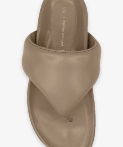 Gia Borghini Perni Padded Flip Flop Flat Sandal In Taupe Flats