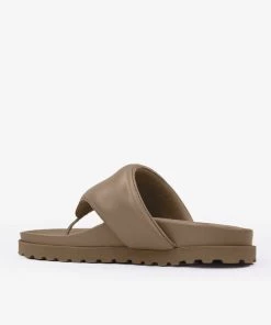 Gia Borghini Perni Padded Flip Flop Flat Sandal In Taupe Flats