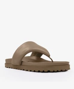 Gia Borghini Perni Padded Flip Flop Flat Sandal In Taupe Flats