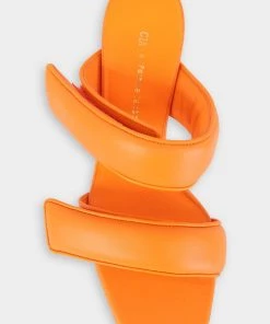 Gia Borghini Just In Perni Two Strap Sandal In Flash Orange