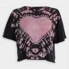 Raquel Allegra Petal Sparkle Tie Dye Crop T-Shirt
