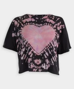 Raquel Allegra Petal Sparkle Tie Dye Crop T-Shirt