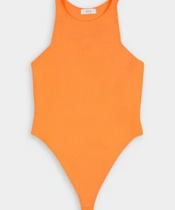 A.L.C. Pierce Knit Bodysuit In Orange Twist