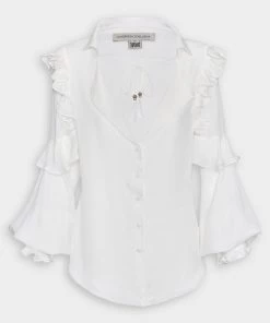 Andres Otalora Just In Pilon De Azucar Ruffled Blouse In White