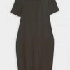 Gia Studios Pleated Midi Dress In Black