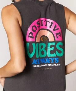 Spiritual Gangster Positive Vibes Crop Tank In VTB Activewear