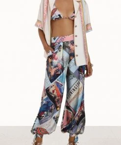 ZIMMERMANN Featured Designers Postcard Harem Pant In Large Poster Print