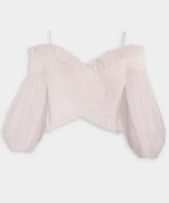 ZIMMERMANN Featured Designers Postcard Pleated Fan Bodice In Ivory