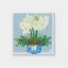 Caspari Potted Amaryllis Paper Cocktail Napkins In Pale Blue