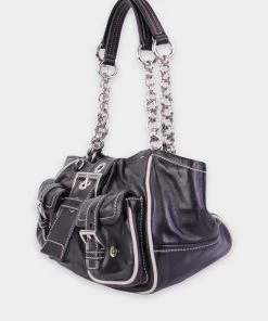 Olivia Vintage Prada Black Leather Handbag