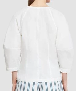 3.1 Phillip Lim Puff Sleeve Cotton Poplin Top In Ivory