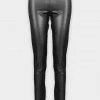 Avenue Montaigne Pullon Pant In Pleather Black