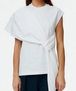 Tibi Just In Punto Milano Draped T-Shirt In White