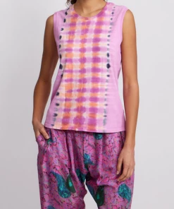 Raquel Allegra Just In Fitted Muscle Tee In Fuschia/Orange