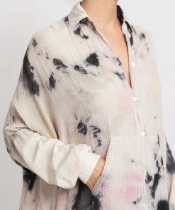 Raquel Allegra Caftan Shirt In Pastel Black Just In