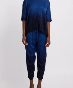 Raquel Allegra Just In Sunday Pant In Indigo Dip Dye