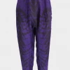 Raquel Allegra Ultra Violet Butterfly Vintage Washed Silk Sunday Pant